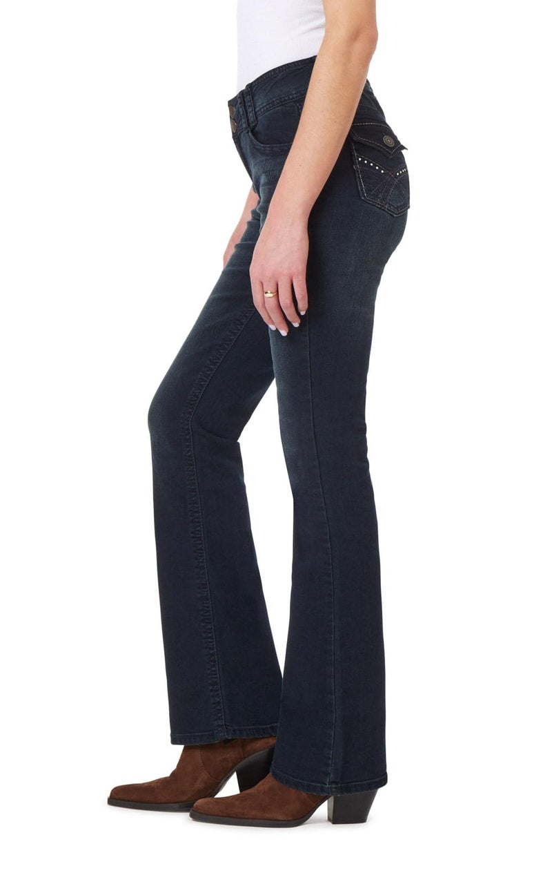 WallFlower Women's InstaStretch Luscious Curvy Bootcut Jeans, BlackBerry, 11 - Image 4